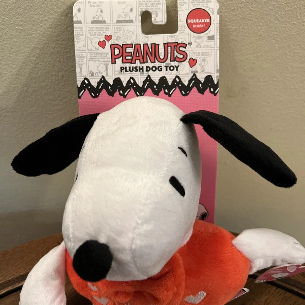 Peanuts Plush Squeaky Dog Toy Snoopy Be My Valentine Dog Toy